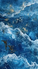 Blue water texture. Abstract background and texture for design. Blue and Gold color.