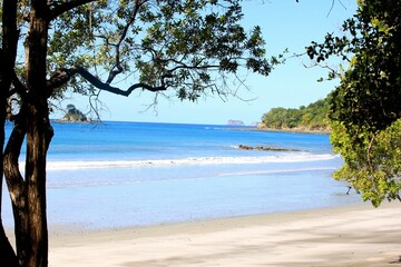 Beautiful tropical beach with trees, Costa Rica