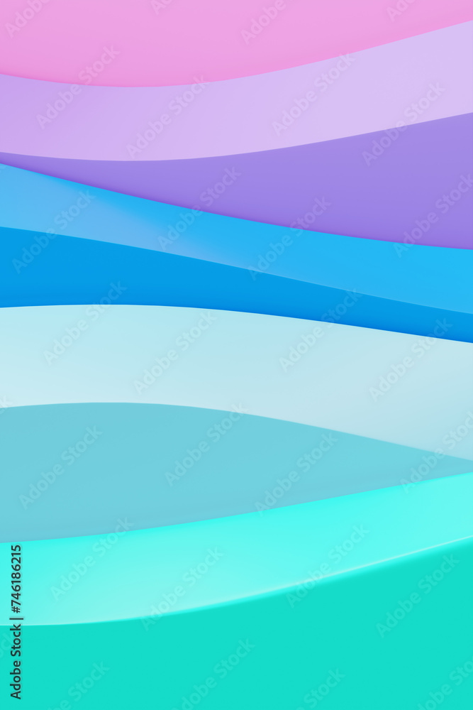Poster 3d illustration of a abstract gradient background with lines. print from the waves. modern graphic t