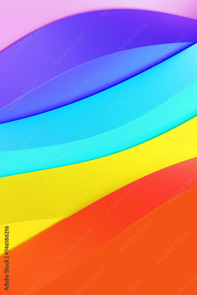 Poster 3d pattern of multicolored abstract geometric lines, vertical orientation