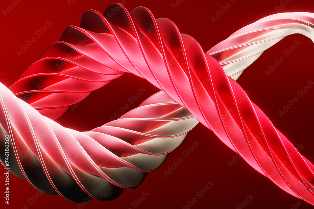 Poster abstract dynamic shape with smooth edges, sides. 3d illustration and rendering. elegant line backgro