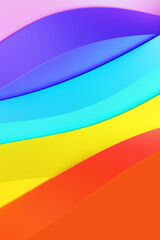 3d pattern of multicolored abstract geometric lines, vertical orientation