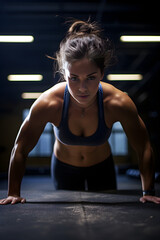 Fototapeta na wymiar Commitment and Power: Capturing the Intensity of a High-Energy Gym Workout
