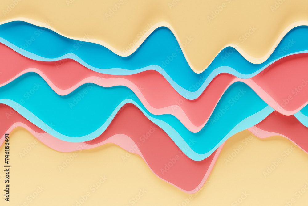 Poster 3d modern wave curve abstract presentation background. luxurious background cut from paper. abstract