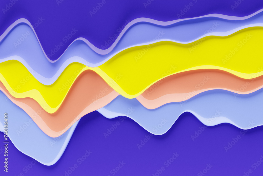 Poster 3d modern wave curve abstract presentation background. luxurious background cut from paper. abstract