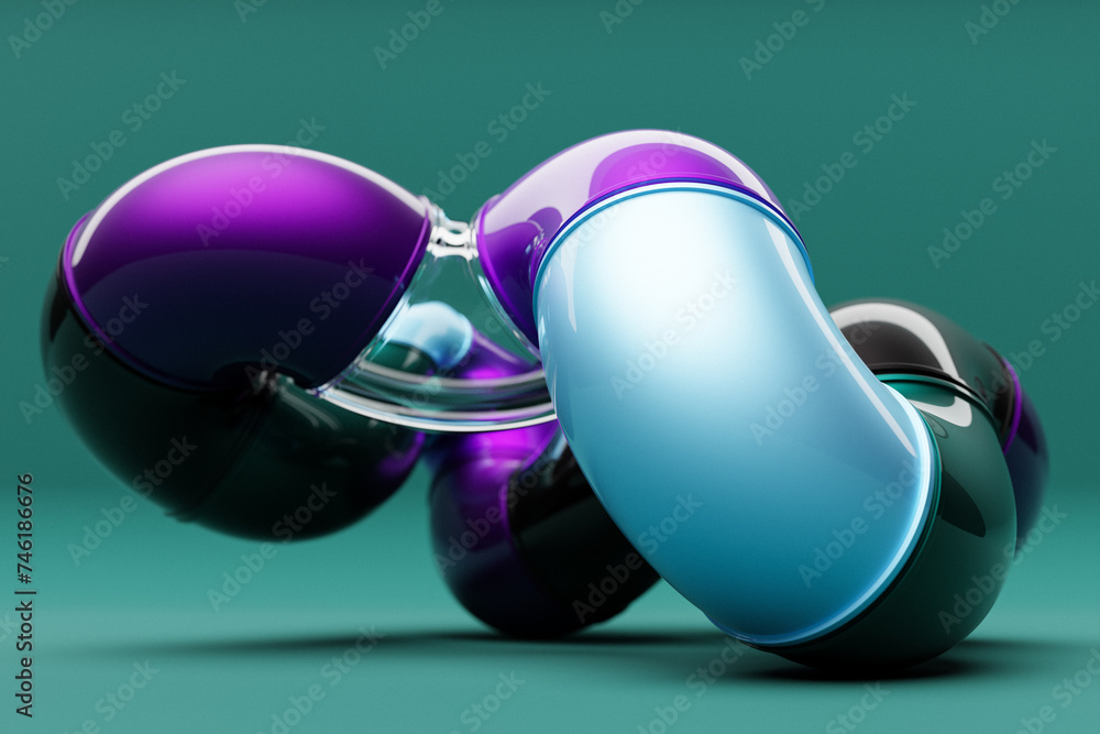 Poster 3d multicolor geometric shapes . abstract design elements. dynamic abctract pattern, 3d illustration