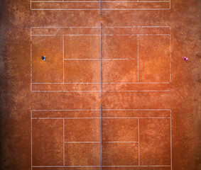Aerial view of the tennis court