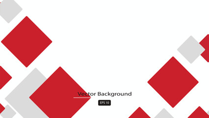 White background with abstract red grey square decoration. Vector illustration for modern presentation background,
 brochure design, business card background,
 website slider, landing page