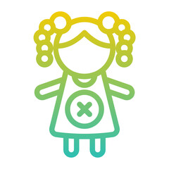 Little Girl Gradient Linear Style