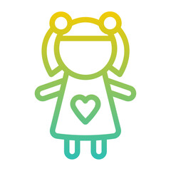 Little Girl Gradient Linear Style