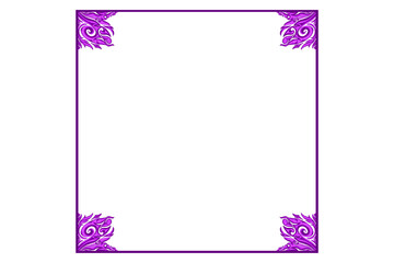 Purple Wings Ornament Frame Border Vector For Decoration Design