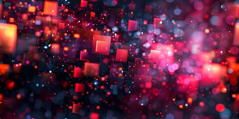 Obraz premium Abstract Digital Elements Creating a Modern and Sleek Background. Concept Digital Art, Abstract Design, Modern Background, Sleek Elements