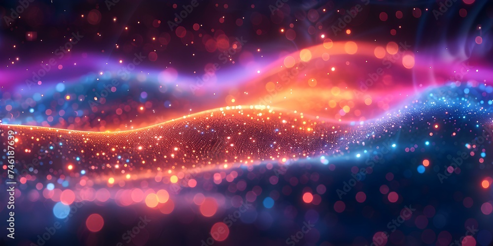 Poster immersive digital data in a captivating virtual environment with vibrant hues seamless background. c