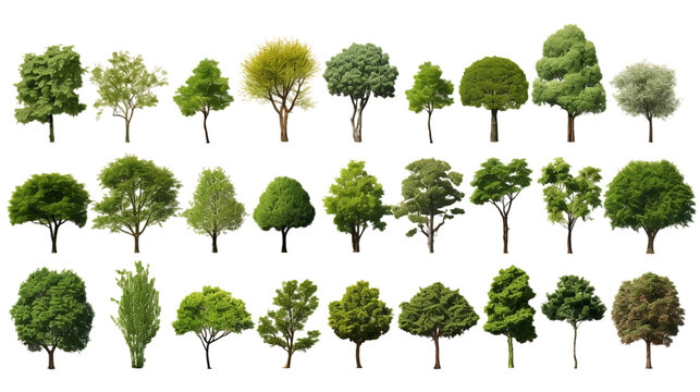 Beautifully rendered 3D trees captured in a collection without any brand identification.