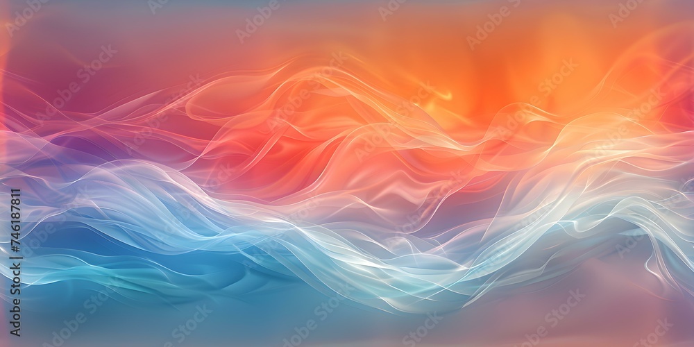 Poster abstract wave pattern in motion set against gradient background for design seamless background. conc