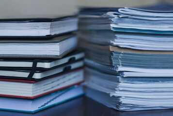 Large pile of magazine and books closeup