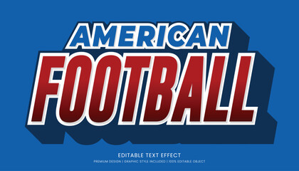 american football editable text effect vector design for champion ship and community club logo
