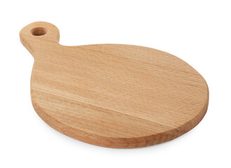One wooden cutting board isolated on white
