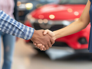 business people shaking hands in a meeting, bargain in car service