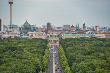 Berlin Germany, high angle view city skyline at Brandenburg Gate and Tier Garden