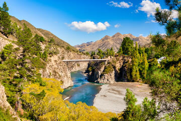 Waiau Ferry Bridge, Hanmer Springs, Hurunui District, Canterbury, New Zealand