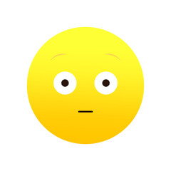 Surprised face emoji. Astonished look. Vector illustration. EPS 10.
