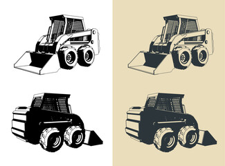 Skid-steer loader illustrations