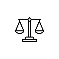 Justice scale icon vector