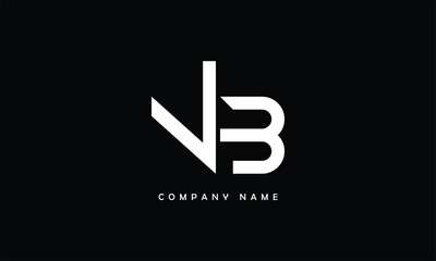 NB, BN, N, B Abstract Letters Logo Monogram - obrazy, fototapety, plakaty