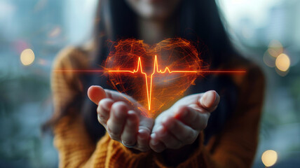  health care and world heart day concept. Generated-AI