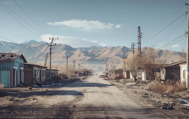 Natural scenery in Xinjiang, China,created with Generative AI tecnology.