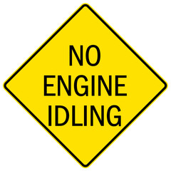 No idling warning sign and labels