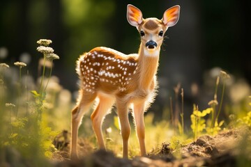 white tailed deer in the woods