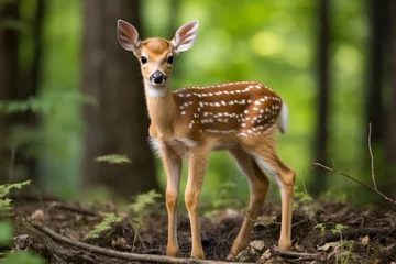 Plexiglas foto achterwand deer in the forest © Urwa