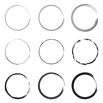 Variety of circle designs. Artistic round shapes. Vector illustration. EPS 10.