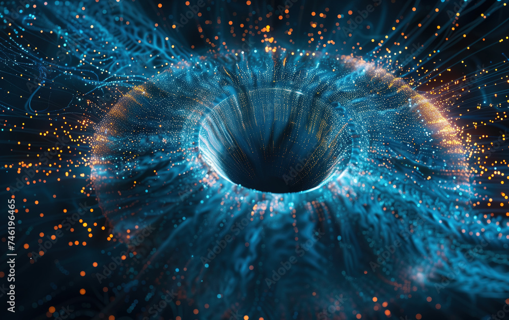 Poster ring technology abstract background,created with generative ai tecnology.