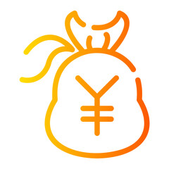 yen Line Gradient Icon