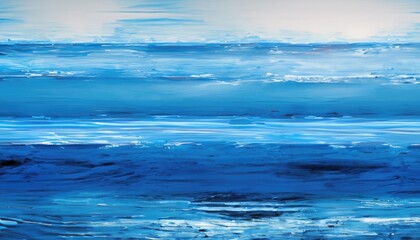 Naklejka na ściany i meble A sea of blue, with horizontal brush strokes of varying intensity and depth
