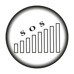 SOS financial distress graph. Emergency market signal. Vector illustration. EPS 10.