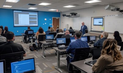 Corporate Training Session in Modern Classroom