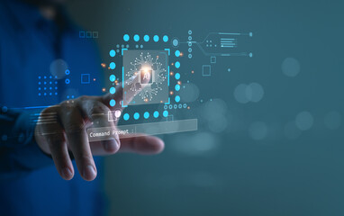 Ai technology, Artificial Intelligence. man using technology smart robot AI, artificial...