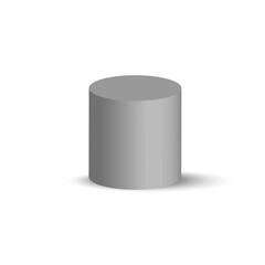 Cylinder grey 3D geometry. Vector illustration. EPS 10.