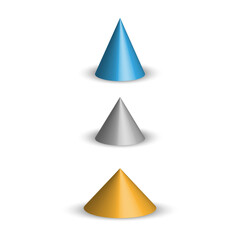Cone color 3D geometry. Vector illustration. EPS 10.