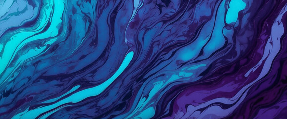 Abstract background with stunning fluid waves, with a combination of blue, purple and aqua colors