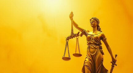 justice of the peace on an orange background, in the style of Greek art and architecture - obrazy, fototapety, plakaty
