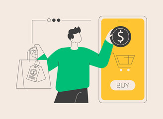 Virtual sales abstract concept vector illustration.