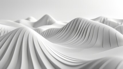 Modern 3D-Rendered Terrain with Dynamic White Topographic Lines - obrazy, fototapety, plakaty