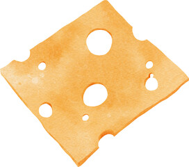 Cheese Isolate Watercolor Illustration