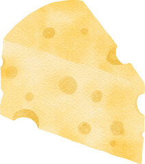 Cheese Isolate Watercolor Illustration