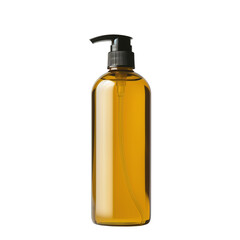 Amber Soap Dispenser Bottle on White Background. Elegant Liquid Soap Packaging Design.